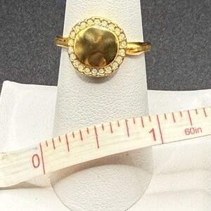 Spartina 449 Gold Ring Size 7 with Crystal Halo
